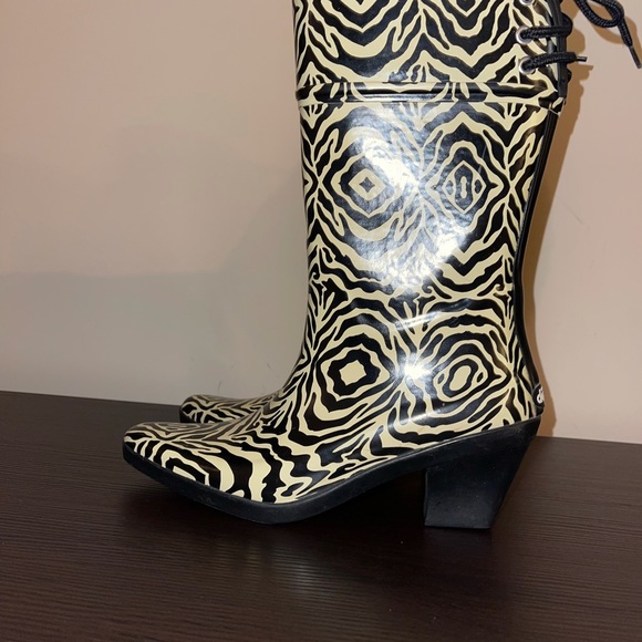 DAV Zebra Print Western Woman Rain Boots Size 6 - Picture 9 of 9